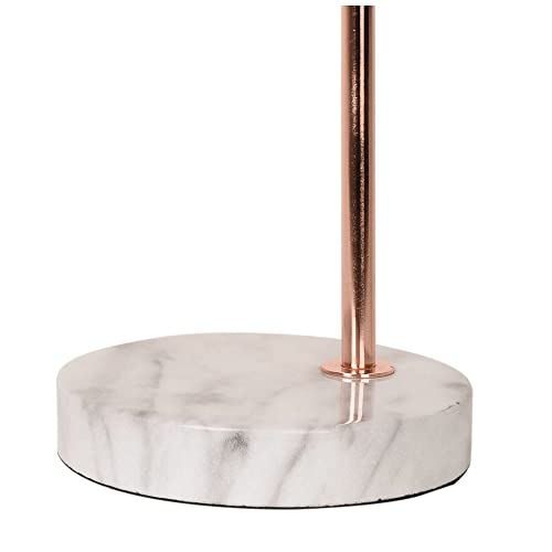 Catalina 20458-001 Modern Minimalist Sleek Faux Marble Table Lamp, 19", Rose Gold