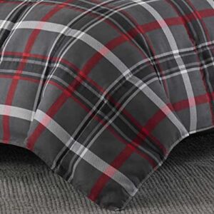 Eddie Bauer - Twin Comforter Set, Reversible Plaid Bedding with Matching Sham, Home Decor for Colder Months (Willow Dark Grey, Twin)