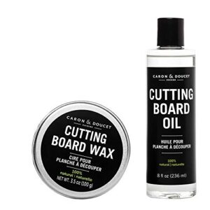 caron & doucet - cutting board & butcher block conditioning oil & wood finishing wax bundle | 100% plant-based & vegan, best for wood & bamboo conditioning & sealing | does not contain mineral oil!