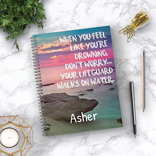 Gotcha Covered Notebooks Lifeguard Personalized Religious Notebook/Journal, Laminated Soft Cover, 120 pages of your selected paper, lay flat wire-o spiral. Size: 8.5” x 11”. Made in the USA