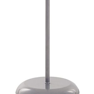 Catalina 20641-000 Traditional 3-Way Metal Torchiere Floor Lamp with White Plastic Shade, Silver Classic