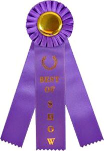 tooboss best of show rosette award ribbon (purple) - 3 streamer