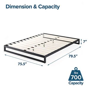 ZINUS Trisha Metal Platforma Bed Frame / Wood Slat Support / No Box Spring Needed / Easy Assembly, King