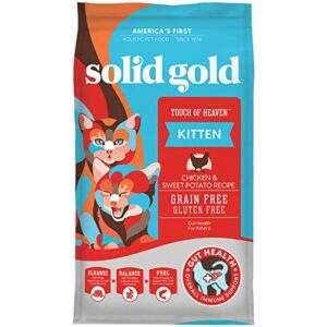 Solid Gold Dry Kitten Food - Made with Real Chicken and Sweet Potato - Touch of Heaven Grain Free Dry Cat Food for Kittens - Natural Support for Bone, Joint and Immune System Development