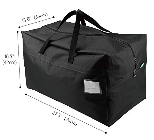 iwill CREATE PRO 100L Oversize Ornament Water Resistant Tote Storage Bag with Carry Handles, Compatible with IKEA Frakta Carts, Black