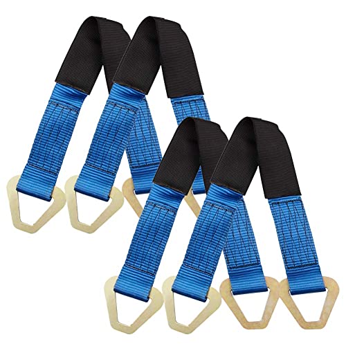 Axle Straps 10000 Lbs Break Strength 3335 Lbs Working Load Blue Car Axle Straps for Race Car Hauler Tow Truck 4x4 Off-Road,4 Pack (2 Inch by 24 Inch)