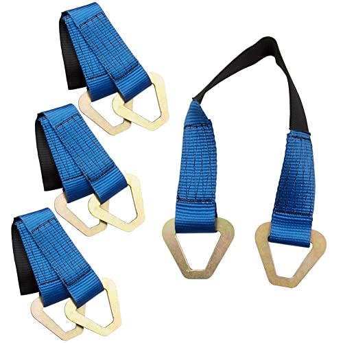 Axle Straps 10000 Lbs Break Strength 3335 Lbs Working Load Blue Car Axle Straps for Race Car Hauler Tow Truck 4x4 Off-Road,4 Pack (2 Inch by 24 Inch)