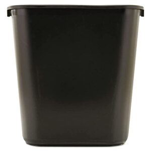rubbermaid 295600bk deskside plastic wastebasket, rectangular, 7 gal, black