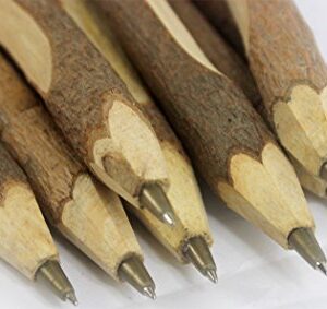 Gullor 10PCS Vintage Handmade Wooden Ballpoint Pen, School Supplies, Stationery Gift