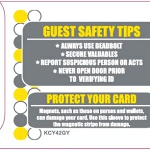 1000 Cashier Depot Keycard Envelope/Sleeve" Welcome Guests" 2-3/8" x 3-1/2" 1000 Count (Gray/Yellow)