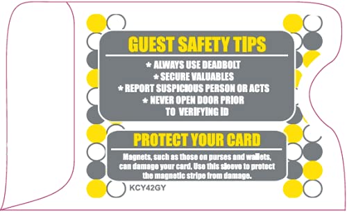 1000 Cashier Depot Keycard Envelope/Sleeve" Welcome Guests" 2-3/8" x 3-1/2" 1000 Count (Gray/Yellow)