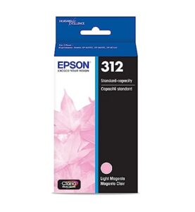 epson t312 claria photo hd -ink standard capacity light magenta -cartridge (t312620-s) for select epson expression photo printers
