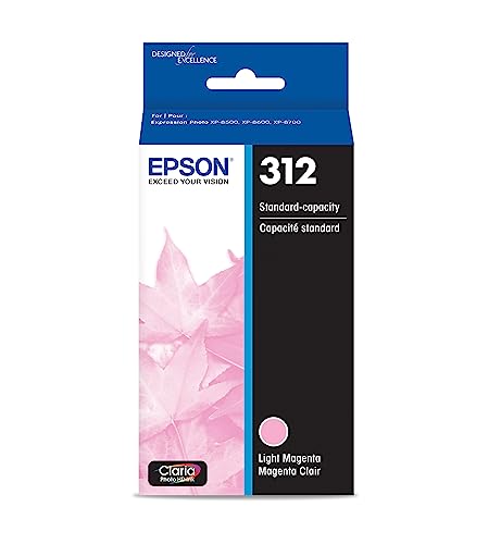 EPSON T312 Claria Photo HD -Ink Standard Capacity Light Magenta -Cartridge (T312620-S) for select Epson Expression Photo Printers