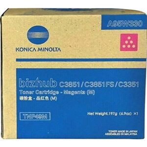 konica minolta a95w330 tnp-49m magenta toner cartridge for use in bizhub c3351 c3851fs e