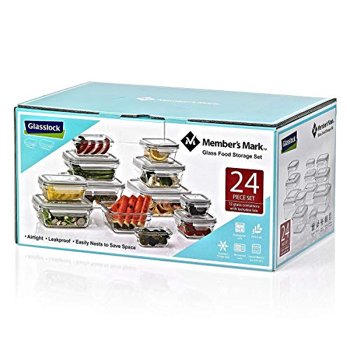 Member's Mark 24_Piece Glass Food Storage Set by Glasslock