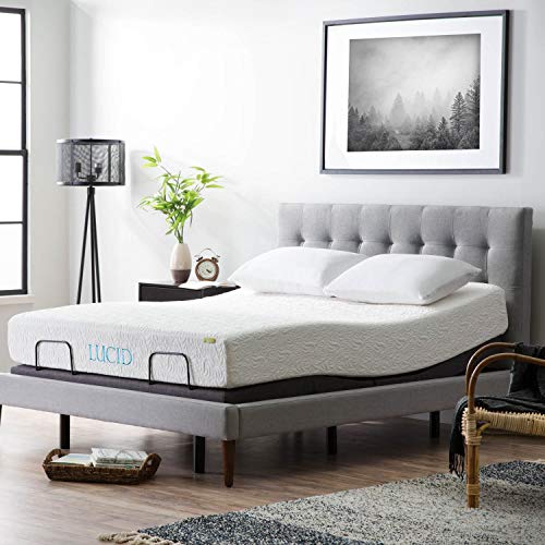 Lucid L300 Adjustable – Queen Bed Frame with Head and Foot Incline – USB – Wireless Remote – 5-Minute Assembly – Quiet Motor – Adjustable Bed Frame Queen Black