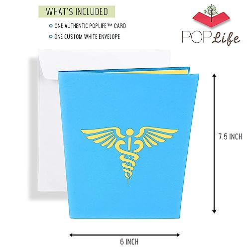 PopLife Healthcare Heart 3D Pop Up Card, For Doctors, Nurses, EMTs, Essential Medical Staff - Hospital Thank You Note - Pop Up Valentines Card - Anniversary Pop Up Mother's Day Card, Happy Birthday