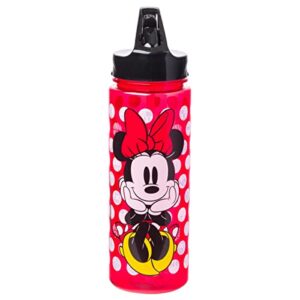 silver buffalo disney's minnie mouse polka dots tritan water bottle, 20 ounces, 1 count (pack of 1)