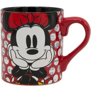 silver buffalo disney minnie mouse rock the dots ceramic mug, 14 ounces