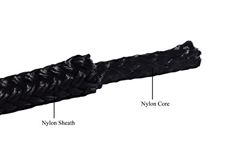 1/2"*20ft Kinetic Recovery Rope,1/2" Energy Rope, Kinetic Rope,Double Braided Nylon Rope (Black)