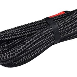 1/2"*20ft Kinetic Recovery Rope,1/2" Energy Rope, Kinetic Rope,Double Braided Nylon Rope (Black)