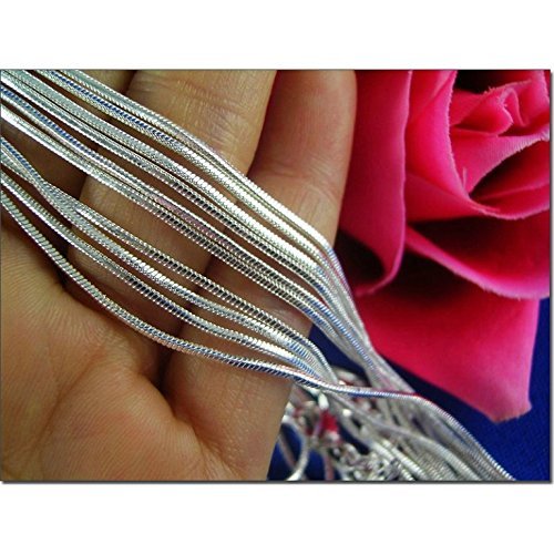 Naomi 925 Sterling Silver Snake Chain Necklace 5Pcs 30Inches