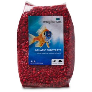 imagitarium strawberry red aquarium gravel substrate, 5 lbs.