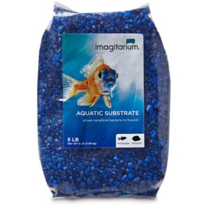 imagitarium dark blue aquarium gravel substrate, 5 lbs.