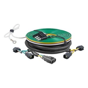 curt 58902 custom towed-vehicle rv wiring harness for dinghy towing, fits select jeep wrangler tj , black