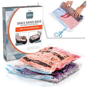 Vacuum Packing Bags for Travel - No Vacuum Reusable Large Sealed Space & Storage Saver Compression Packing, 2 Pack