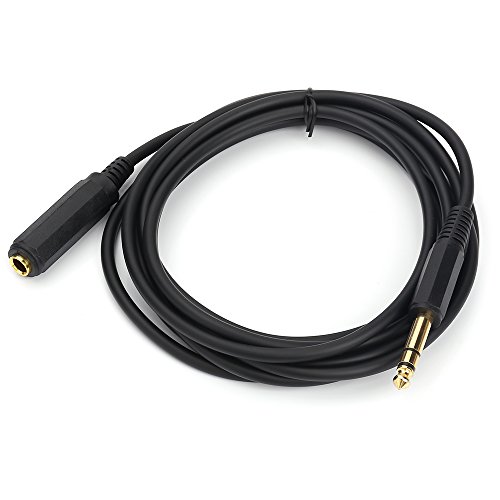 Disino 1/4 Inch Male to Female Stereo Extension Cable Gold Plated Quarter inch Headphone Extension Cable Cord- 10FT/3 Meters