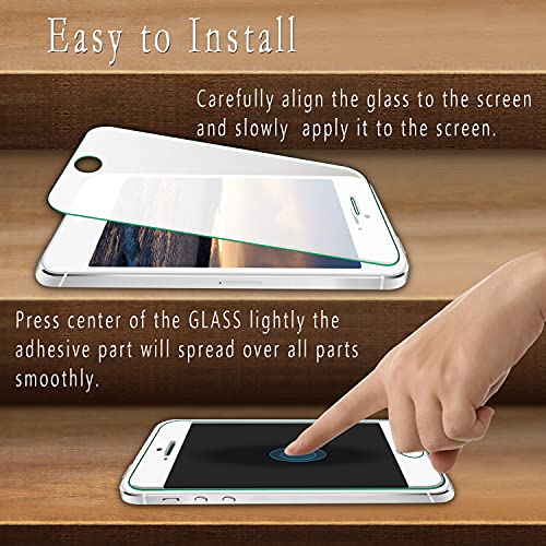 HPTech 2-Pack Tempered Glass For iPhone SE 2016, iPhone 5S, iPhone 5, iPhone 5C Screen Protector, Easy to Install, Bubble Free, 9H Hardness