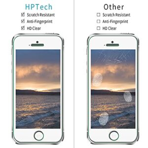 HPTech 2-Pack Tempered Glass For iPhone SE 2016, iPhone 5S, iPhone 5, iPhone 5C Screen Protector, Easy to Install, Bubble Free, 9H Hardness