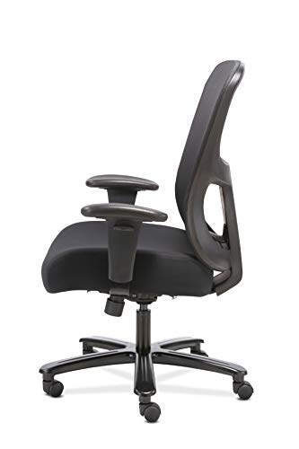 HON Sadie Big and Tall Office Chair Mesh Back Ergonomic Computer Desk Chair Heavy Duty 400 lb Max - Adjustable Arms, Lumbar Support, Comfortable Seat Cushion, 360 Swivel Rolling Wheels - Black