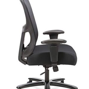 HON Sadie Big and Tall Office Chair Mesh Back Ergonomic Computer Desk Chair Heavy Duty 400 lb Max - Adjustable Arms, Lumbar Support, Comfortable Seat Cushion, 360 Swivel Rolling Wheels - Black