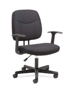 sadie task chair-fixed arm computer chair for office desk, black (hvst402)
