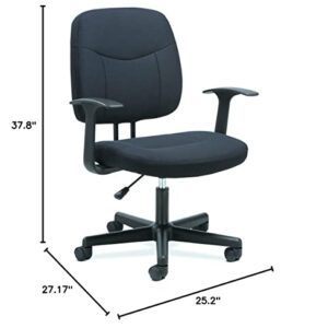 Sadie Task Chair-Fixed Arm Computer Chair for Office Desk, Black (HVST402)