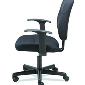 Sadie Task Chair-Fixed Arm Computer Chair for Office Desk, Black (HVST402)