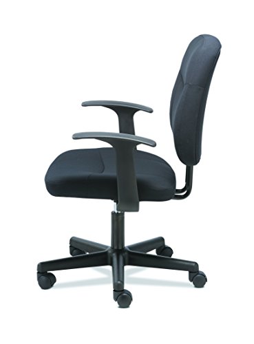 Sadie Task Chair-Fixed Arm Computer Chair for Office Desk, Black (HVST402)