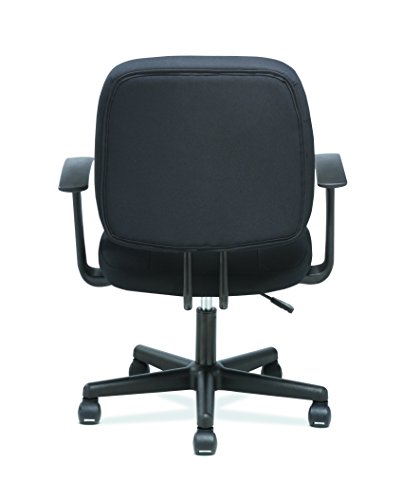 Sadie Task Chair-Fixed Arm Computer Chair for Office Desk, Black (HVST402)