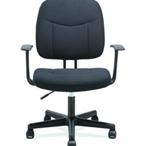 Sadie Task Chair-Fixed Arm Computer Chair for Office Desk, Black (HVST402)