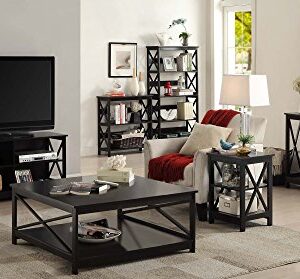 Convenience Concepts Oxford 1 Drawer Console Table with Shelves, Black