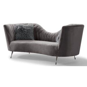 tov furniture velvet sofa, grey