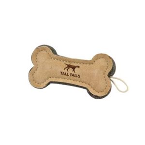 tall tails bone natural leather 6in dog toy for small breeds