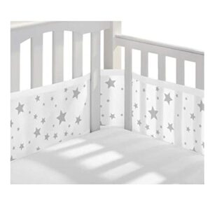 breathablebaby breathable mesh crib liner – classic collection – starlight – fits full-size four-sided slatted and solid back cribs – anti-bumper