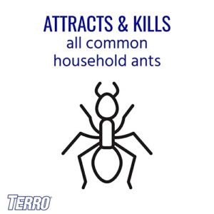 TERRO T334B Indoor Multi-Surface Liquid Ant Bait and Ant Killer - 4 Discreet Ant Bait Stations - Kills Common Household Ants