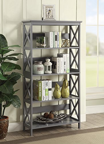 Convenience Concepts Oxford 5 Tier Bookcase, Gray