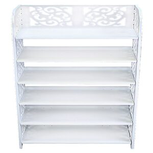 Jerry & Maggie - 6 Tier WPC Shoe Rack/Shoe Storage Stackable Shelves Free Standing Shoe Racks - Wide | White