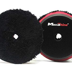 Maxshine Premium 5” Microfiber Polishing Pads for DA and Rotary Polishers – Ultra-Soft Microfiber, Dual EVA Cushion Foam Insertion, Hook & Loop