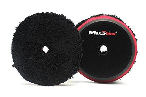 Maxshine Premium 5” Microfiber Polishing Pads for DA and Rotary Polishers – Ultra-Soft Microfiber, Dual EVA Cushion Foam Insertion, Hook & Loop